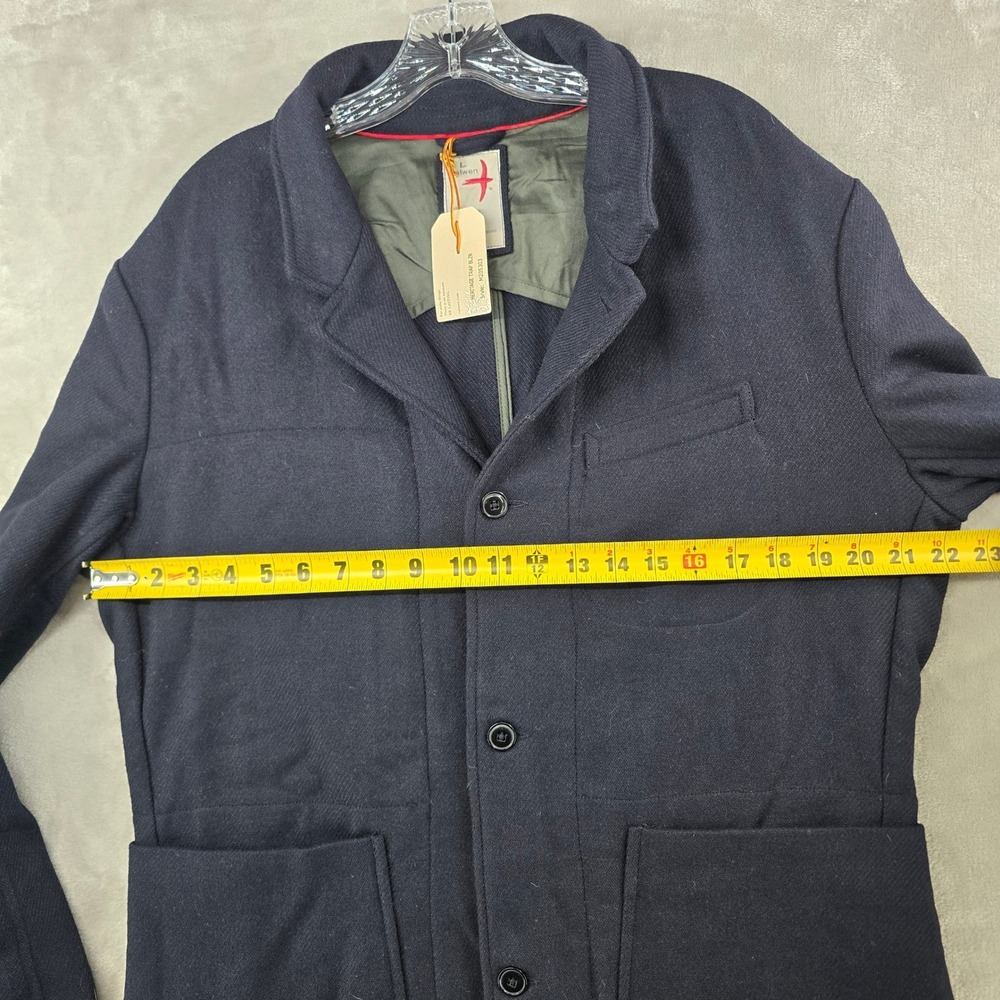 Relwen Heritage Trap Blazer Mens Large Navy Wool Blend Jacket Huckberry  NEW - Picture 4 of 7
